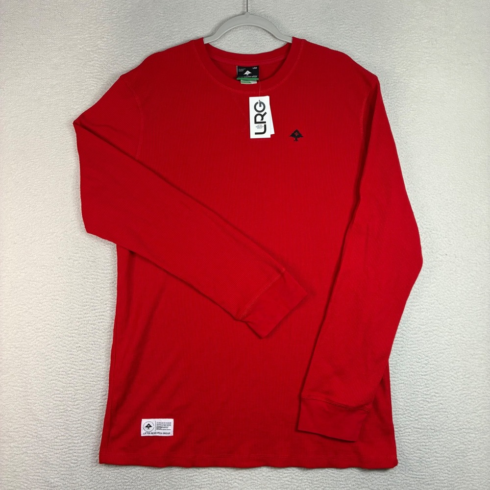 Lifted Research Group Waffle Knit Thermal Shirt Men 2XL Red LRG Long Sleeve NWT